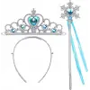 Karlar Ülkesi Elsa Mavi Kalp Tacı ve Kar Temalı Asa Seti