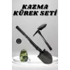 Kazma Kürek Seti Pusulalı Katlanır Portatif Kazma Kürek Seti Çok Fonksiyonlu Katlanabilir