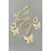 Kelebek Polyester Kutulu Kolye Set