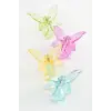 Kelebek Şeffaf Renkli Mandal Toka 8 cm