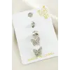 Kelebek Zirkon Taşlı Çelik Piercing 1 Adet