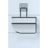 Kendiliğinden Yapışkanlı Tuvalet Kağıdı Tutacağı Ve Yedek Raf - Siyah Modern Metal Tasarım