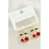 Kiraz Taşlı Küpe