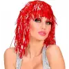 Kırmızı Işıltılı Metalize Parti Peruğu