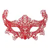 Kırmızı Renk Dantel Örgü İşlemeli Parti Maskesi Model 3