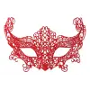 Kırmızı Renk Dantel Örgü İşlemeli Parti Maskesi Model 3