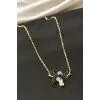 Kuş Zirkon Taşlı Çelik Kolye