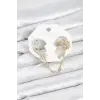Kutup Yıldızı Model Pirinç Gold Renk Zincir Bağlantılı Ear Cuff Küpe Seti