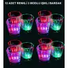 LED Işıklı Eğlence Bardakları - 3 Modlu Renk Değiştiren Bardak 12 Adet
