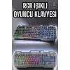 Led Işıklı Oyuncu Klavye Usb Girişli RGB Işıklı Q Klavye Mouse Hediyeli