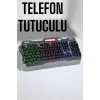 Led Işıklı Oyuncu Klavye Usb Girişli RGB Işıklı Q Klavye Mouse Hediyeli