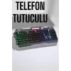 Led Işıklı Oyuncu Klavye Usb Girişli RGB Işıklı Q Klavye Mouse Hediyeli