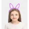 Led Işıklı Peluş Pofuduk Tavşan Kulak Tavşan Taç Lila 17X23 cm