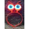Led Işıklı & Pilli Uzaylı Göz Parti Tacı Kırmızı Renk
