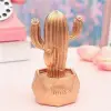 Led Işıklı Sevimli Kaktüs Dekoratif Masa Lambası Mini Biblo Gece Lambası-GOLD