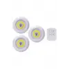 Led Lamba 3lü Uzaktan Kumandalı Yapışkanlı