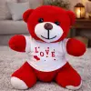 Love Tişörtlü Kırmızı Peluş Ayıcık