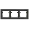 Siyah Üçlü Yatay Çerçeve - Priz ve Anahtar İçin Uyumlu Çerçeve