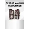 Manikür Pedikür Seti 7 Parça Tırnak Makası Kaş Makası Cımbız Çantalı