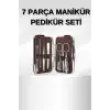 Manikür Pedikür Seti 7 Parça Tırnak Makası Kaş Makası Cımbız Çantalı