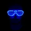 Mavi Led Işıklı Parti Gözlüğü - Neon Glow Şerit Gözlük 3 Modlu