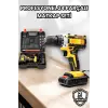 Metal Dişli 24W Akülü Matkap -Çift Bataryalı ve LED Çalışma Işığı ile Tam Set