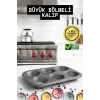 Mini Çocuklar İçin Cupcake Fırın Kalıbı 6 Büyük Bölmeli Muffin Kek Kalıbı