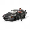 Mini GT 1/64 Nissan Skyline GT-R (R32)Gunmetal W/ Matsuda Figure Tsugio Matsuda Collection