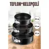 3 Boy Kelepçeli Kek Kalıbı 24-26-28 Cm Teflon