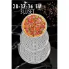 Delikli Pizza Lahmacun Tepsisi Çelik 28-32-36 CM 3 lü SET