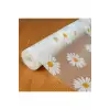 Mutfak Eva Shelf Liner Şeffaf Astar Kaymaz Dolap İçi Çekmece Örtüsü Papatya Desen Mat 45cmx10 Metre