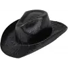 Neon Hologramlı Kovboy Model Parti Şapkası Siyah Yetişkin 39X36X14 cm