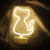 Neon Işıklı Kedi Tasarımlı Lamba