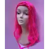 Neon Pembe Renk Örgülü Helen Karakter Peruğu Takma Saç