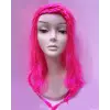 Neon Pembe Renk Örgülü Helen Karakter Peruğu Takma Saç