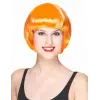 Neon Turuncu Renk Açık Turuncu Küt Parti Peruğu