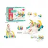 BX BIB6015 -Vardem Piyanolu 2 in 1 Bebek Yürüteci ve Tavşan Desenli Mavi Oyun Halısı