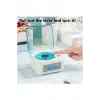 Nostalji Mini Plak Görünümlü Radyolu Bluetooth Hoparlör 3d Ses Dalgası Retro Müzik Plak Beyaz