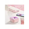 Nostalji Mini Plak Görünümlü Radyolu Bluetooth Hoparlör 3d Ses Dalgası Retro Müzik Plak Pembe