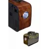 Nostaljik Görünümlü Ahşap Radyo TF SD USB Girişli Led Fener Işıklı