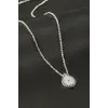 Oval Nazar Zirkon Taşlı Kolye