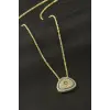 Oval Nazar Zirkon Taşlı Kolye