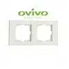 Beyaz İkili Çerçeve Grano - Priz ve Anahtar İçin Uyumlu Çerçeve