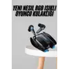 Oyuncu Kulaklığı Bluetooth Kulaklık Kablosuz RGB Işıklı Gamer Kulaklık Gürültü Önleyici