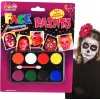 Palyaço Yüz Boyama Seti Fırçalı Makyaj Boyama Seti 8 Renk