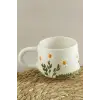 Papatya Desenli Seramik Kupa