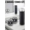 Paslanmaz Çelik 3’lü Termos Seti Vakumlu ve 8 Saat Isı Koruma