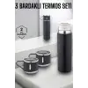 Paslanmaz Çelik 3’lü Termos Seti Vakumlu ve 8 Saat Isı Koruma