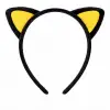 Peluş Kedi Kulaklı Taç Sarı Siyah