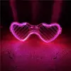 Pembe LED Işıklı Kalp Gözlük – 3 Modlu